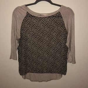 3/4 sleeve floral shirt